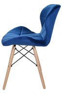 Krzesło Lugano welur niebieski 1 szt.