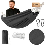 Mocny Hamak Ogrodowy Turystyczny BOHO Dwuosobowy 150x275cm 240kg + TORBA