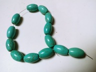 H5- TURKUS - oliwka - 7x9mm - sznur - 13sztuk