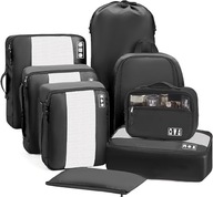 Zestaw Organizerów do Walizki 8 szt| Z Kosmetyczką i Workiem na Buty