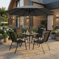 Komplet Krzeseł Ogrodowych Czarnych 4 szt. - Balkon, Taras