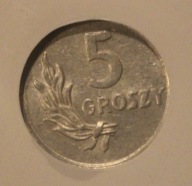 5 GR GROSZY 1949 GRADING GCN AU50 - DESTRUKT - SKRĘTKA - RZADKOŚĆ