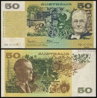 BNA - AUSTRALIA 50 Dolarów Dollars 1985 YQX # P47e # VF+