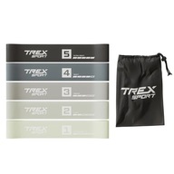Zestaw taśm 5 gum do ćwiczeń fitness gumy oporowe mini band Trex Sport