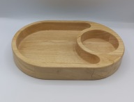 Drewniana tace na jedzenie i kubeczek do picia, co kto woli ;) 30cm