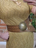 szeroki pasek średniowieczny wojownika z ćwiekami wiking retro vintage