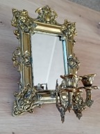 ANTYCZNE BAROKOWE LUSTERKO ŚCIENNE ZE ŚWIECZNIKAMI
