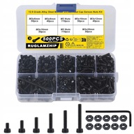 ZESTAW ŚRUB IMBUSOWYCH M3 ŚRUBY IMBUSOWE NAKŁADKI ZESTAW 500 szt ŚRUBEK