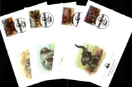 Uganda / 4 Koperty FDC / 370-373 ( WWF - Fauna - Słonie ) 1983 r.