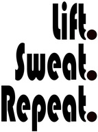Naklejka naścienna na lustro Lift. Sweat. Repeat.
