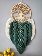 Łapacz snów pleciony Zieleń Butelkowa drzewo życia szczęścia Boho