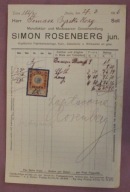 SIMON ROSENBERG jun. BIALA, KOZY - BIELSKO - BIAŁA 1916 r. - ZNACZEK