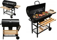 Grill Ogrodowy Węglowy Duży Pokrywa Termometr Półki 115x60x94cm