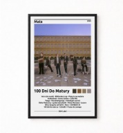 Plakat A4 z ramką MATA "100 DNI DO MATURY" 21x29,7cm