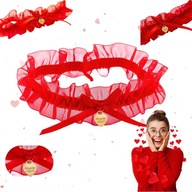 PODWIĄZKA CZERWONA ŚLUBNA Z GRAWEREM I ZAWIESZKĄ PREZENT NA WALENTYNKI