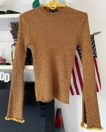 5 TOPSHOP CIENKI OBCISŁY zloty dziewczecy S/M