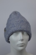 Wełniana Sztormowa Czapa, czapka M/L rękodzieło, merino, alpaka, jedwab