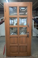 DRZWI Zewnętrzne Dębowe Drewniane Dąb Wejściowe 113x228cm Szprosy