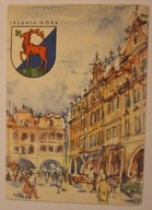 JELENIA GÓRA. Rynek z arkadami. Mal. A., B. i M. Wochna, Herb z książki