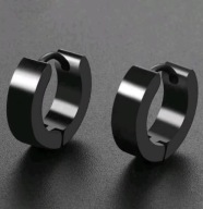 Kolczyki punk czarne kółka koła stalowe stal nierdzewna rock alterna K010