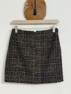 247 wełniana wzór tweed mini szorstka faktura elgancka zamek Cream L