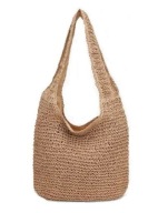 Torebka pleciona damska koszyk lato boho camel plaża miejska tote tkana