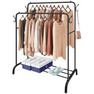 WIESZAK NA UBRANIA STOJAK PODWÓJNY STOJĄCY STABILNY SZAFA NA BUTY OBUWIE