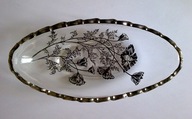 Salaterka - Stara szklana - Półmisek - Srebro Kwiaty