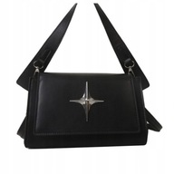 CZARNA TOREBKA NA RAMIĘ/LISTONOSZKA ELEGANCKA DŁUGI PASEK EKOSKÓRA