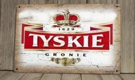 Metalowy Znak Piwa Tyskie gronie 20 cm x 30 cm