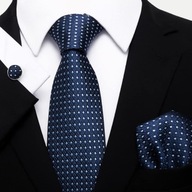 Zestaw Męskiego Krawata Poszetka Spinki Do Mankietów Krawatów w kropki