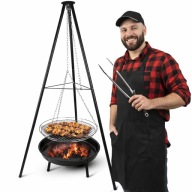 PALENISKO GRILL TRÓJNÓG RUSZT OGNISKOWY OGRODOWY WISZĄCY DUŻY 50CM OGNISK