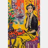 Kobieta plakat ilustracja grafika abstrakcja obraz na płótnie 58x85 pop art