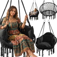 FOTEL WISZĄCY HUŚTAWKA OGRODOWA BOHO KOKON BOCIANIE GNIAZDO BUJANY BALKON