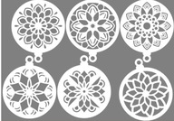 BOMBKI AŻUROWE MANDALE BIAŁE 6 SZTUK