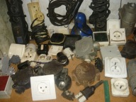 rozety mufy lampy kontakty wtyczk przdłuzacze oprawki bakelit