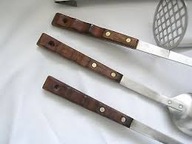 3X PRESTIGE MADE IN ENGLAND ŁYŻKA CHOCHLA NÓŻ VANADIUM DUŻE STAINLESS STEEL