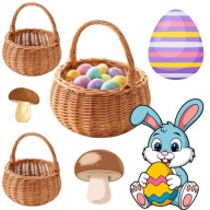 KOSZYCZEK WIELKANOCNY NA SWIECONKE GRZYBY WIKLINOWY SWIATECZNY POLSKI BRĄZ