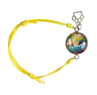 Bransoletka sznurkowa z kolorowymi kotami i kocią łapką