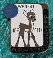 ODZNAKA PTTK - HCP - WPN 1981 - RUSZ SIĘ BO ZARDZEWIEJESZ