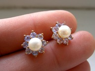 KOLCZYKI - NATURALNE PERŁY I TANZANITY