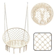 FOTEL WISZĄCY BOCIANIE GNIAZDO HUŚTAWKA OGRODOWA BEŻOWY