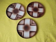 Trzy stare talerze Bunzlau Bolesławiec