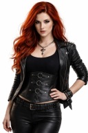 Gorset rockowy gotycki Gorsetowy pas z ringami RockGirl PL r. L/XL goth