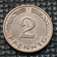 *NIEMCY [0206]*2 fenigi 1962 *J* Niemcy Zachodnie (RFN) Kłosy, Liście dębu