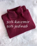 Sweter damski z kaszmiru i jedwabiu z golfem golf premium