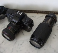 Minolta X-300s z obiektywami:Tokina SD 28-70 i Minolta MD Zoom 75-200 PROMO