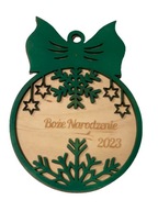 BOMBKA PERSONALIZOWANA DREWNIANA NA CHOINKĘ PREZENT