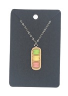 Naszyjnik Kolorowe Makaroniki z żywicy stal chirurgiczna 316L 45cm 2mm