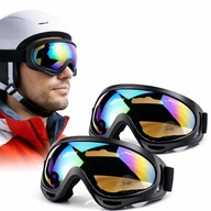 2x GOGLE NARCIARSKIE SNOWBOARDOWE OKULARY NARTY DESKA FILTR UV400 ZESTAW
